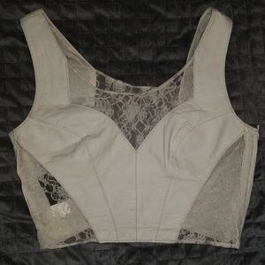 Vintage Certified Leather & lace top